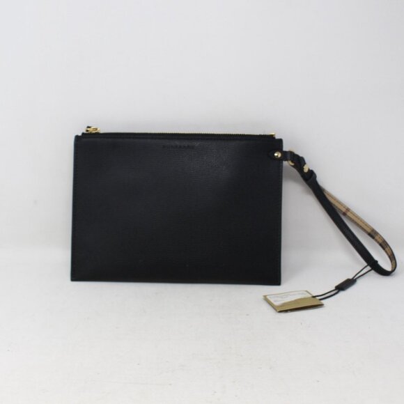 Burberry #DDZ2B3 Leather Wristlet Pouch - Picture 2 of 8